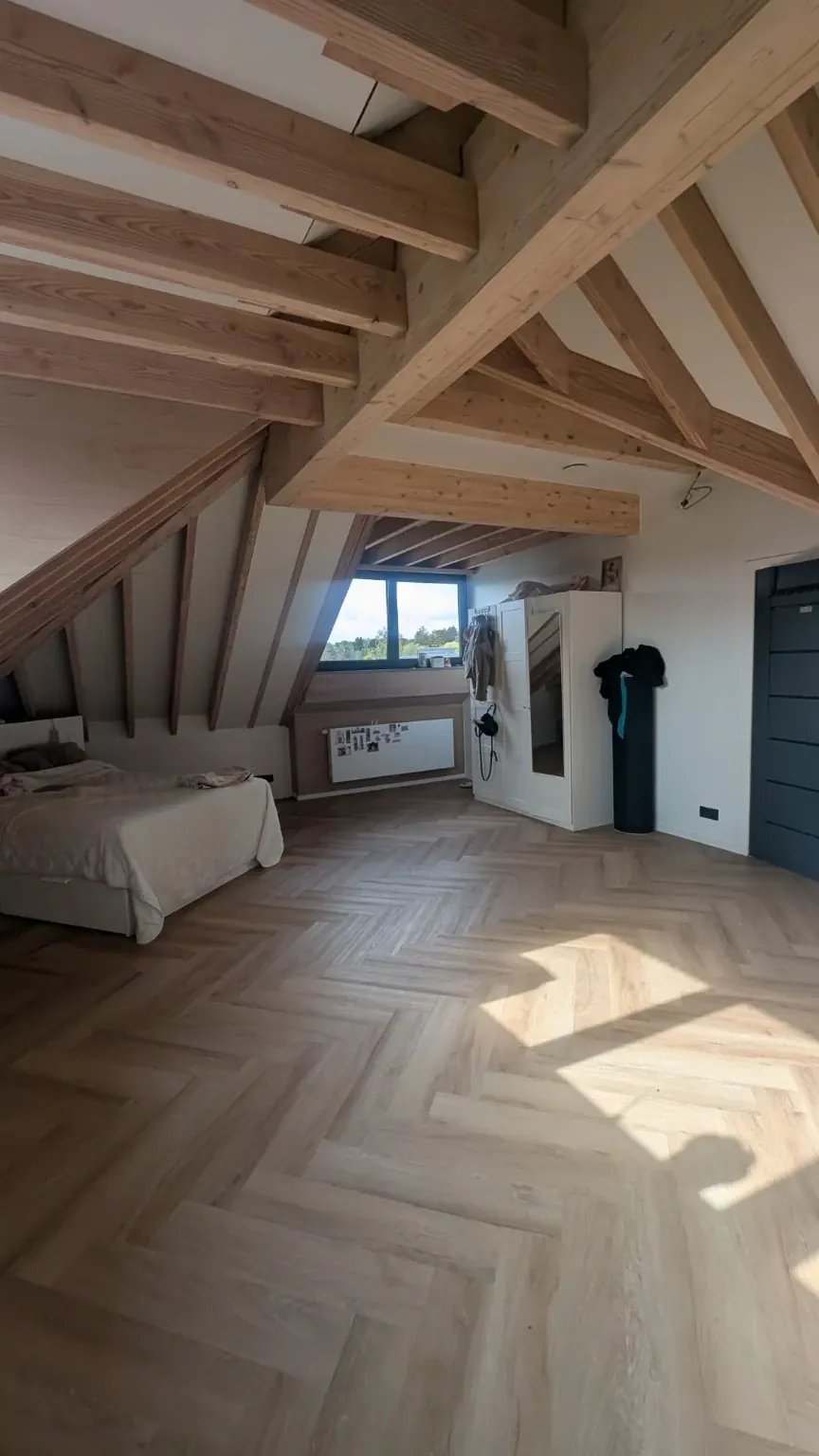 Timber beams and interior space
